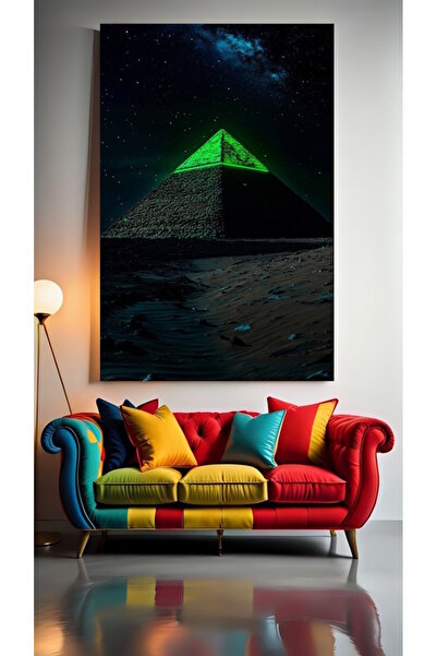 özkacar NEON PIRAMIDE V1 Kućni zid Salon lepote Kancelarija Prodavnica Dekora...