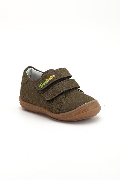 Dilimler Ayakkabı Şirinbebe Orthopedic Men's İlkadım Baby Shoes Khaki Double Velcro