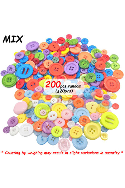 choice2 200pcs Mix 100pcs Color Round Plastic Button 0.7-2.5cm Assorted Sizes...