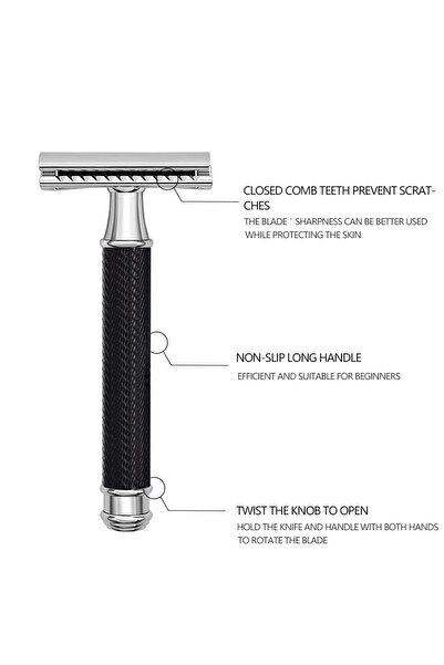choice2 Black Razor Premium Single Blade Safety Razors, Double Edge Razor Blade, Shaving Razors for Men with