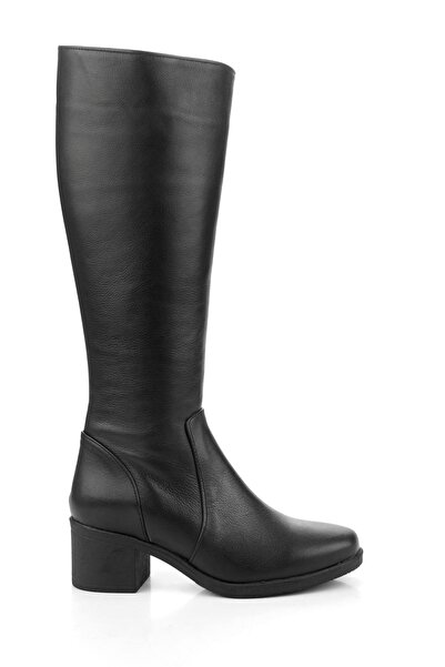 Bambi Siyah Hakiki Deri Kadın Çizme K03586240303