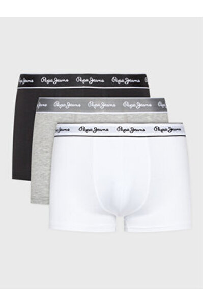 Pepe Jeans Σετ 3 ζευγαριών ανδρικών μποξεράκια PMU10975 Λευκό, Μαύρο, Γκρι