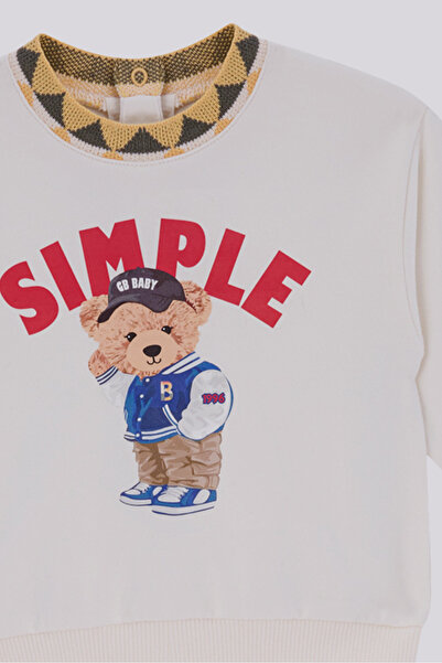 GB Baby Baby Boy Ecru Sweatshirt