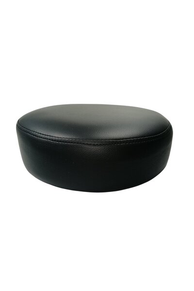 Depox Scaun rotund cu șezut tapițat în piele, negru, 22 cm