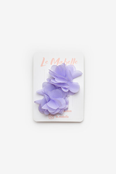 Le Mabelle Lila 2'li Tül Çiçek Saçsız Bebek Tokası
