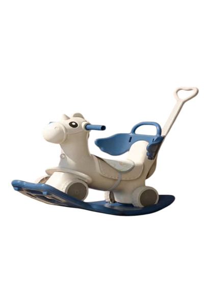 FULLJOY حصان هزاز ثلاثي الاستخدام (حصان هزاز + راكب + مسند ظهر + عربة + موسيقى)