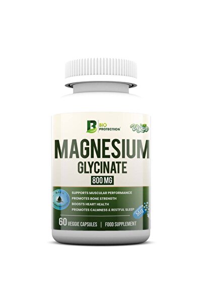 BIO PROTECTION Magnesium Glycinate, 800 mg, 60 Veggie Capsules, Supports Muscular Performance