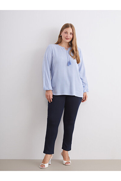 LC Waikiki Tie Collar Striped Blouse