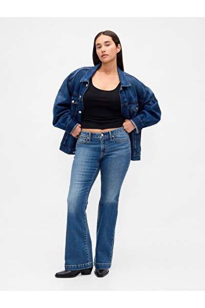 GAP Kadın Denim Mavi Curvy Low Rise Long & Lean Jean Pantolon