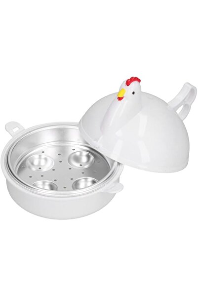 Generic Cryfokt Egg Cooker, Chicken Shaped Microwave Eggs Boiler, Stainless Steel Egg Poachers with 4 Cooker