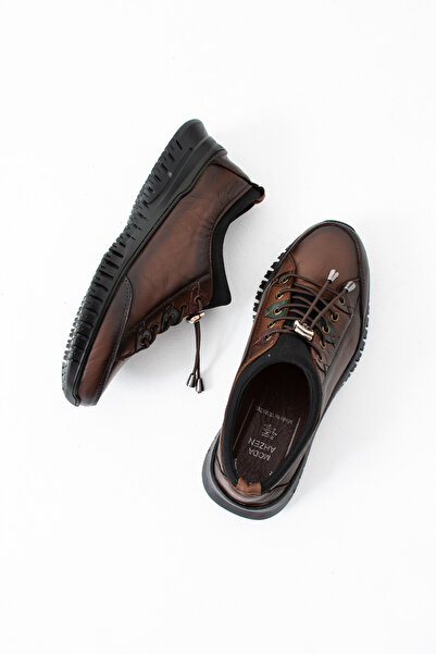 ModaAmour حذاء مايا مريح للنساء من الجلد الطبيعي بلون أسمر