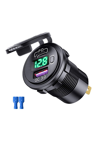 Choice1 شاحن سيارة USB أخضر بدون أسلاك، بتقنية الشحن السريع QC3.0 PD، من النو...