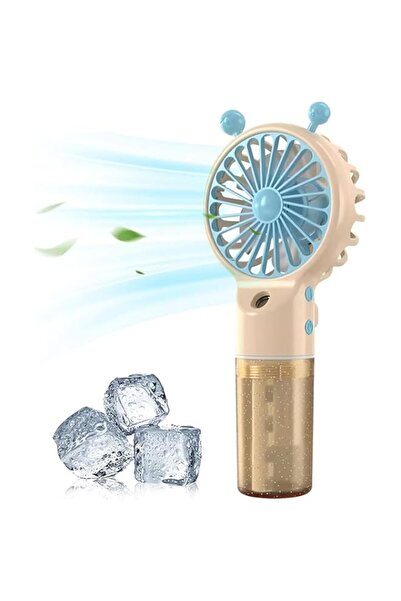 Generic مروحة سينشي المحمولة مع رذاذ الماء بأربع سرعات، مروحة صغيرة قابلة لإعادة الشحن، مروحة رذاذ محمولة، شخصية