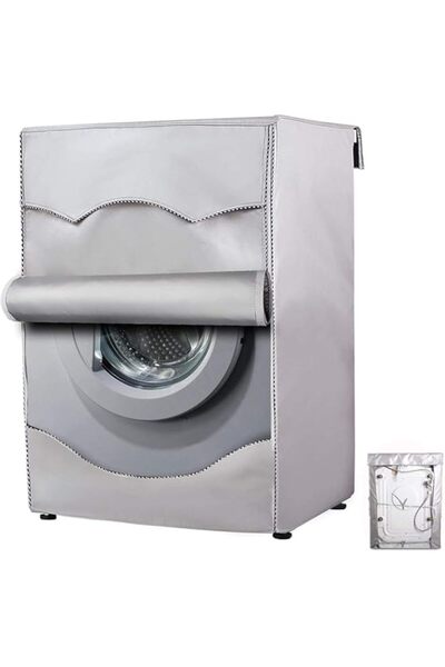 Generic Washing Machine Cover Waterproof Case Home Sunscreen Laundry Dryer Polyester Silver Coating Roller D