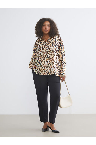 LC Waikiki Black Women's Trousers with Belt