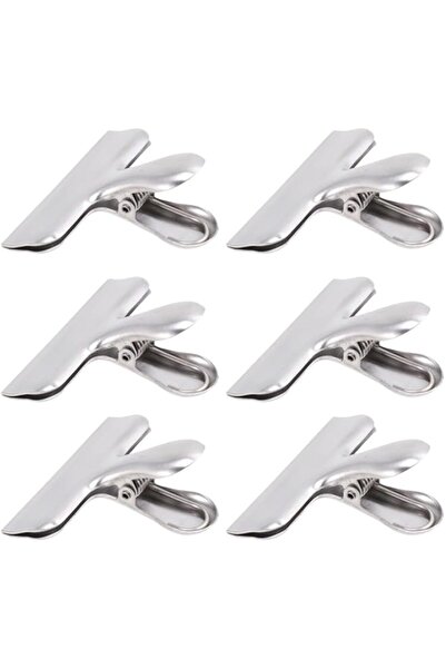 Generic مشابك رقائق توفيكو، 6 قطع من مشابك رقائق الفولاذ المقاوم للصدأ، مشابك أكياس الطعام، مشابك لعبوات الطعام، تشي