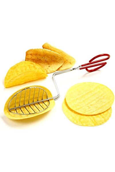 Generic صانعة تاكو بلو جي دبليو، قوالب تاكو مقلية، مقلاة عميقة مقرمشة، على شكل حرف L، مصنوعة من الفولاذ المقاوم للصدأ، قالب تاكو متوسط الحجم