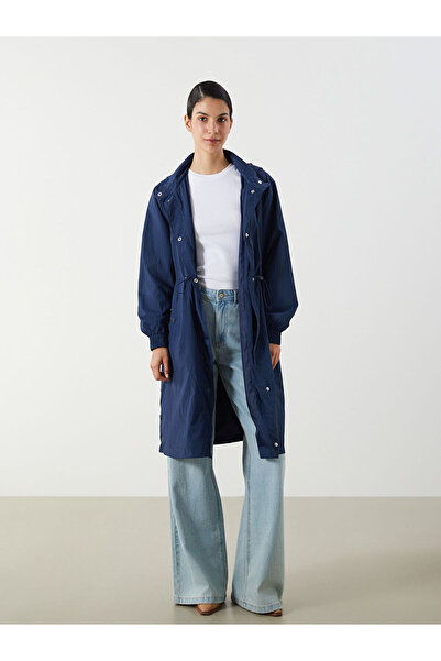 LC Waikiki Women's Hooded Plain Raincoat