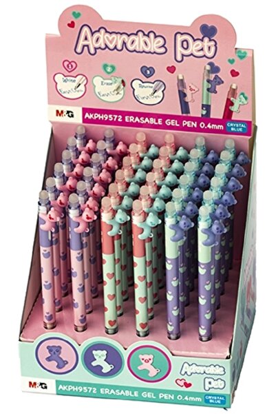 M&G Online Roller gel cu rescriere Adorable pet, retractabil, albastru cristal, 0.4mm, 36 buc/display M&G