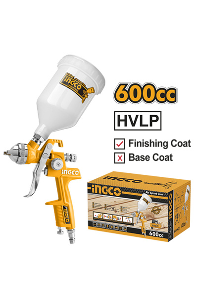 Ingco AIR SPRAY GUN 600CC ASG1061 - Professional 600cc Air Spray Gun, High-Performance, Ideal for Pa