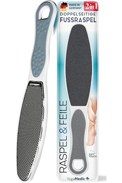 Yogamedic heel file, metal/plastic, silver/gray