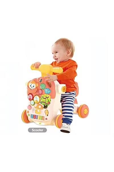 MalPlay Multifunctional 4-in-1 Baby Walker, Activity Table and Scooter, with Piano and S