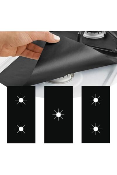 Generic غطاء موقد Cranviech مكون من 3 قطع، واقي موقد لموقد الغاز (سمك 0.2 مم)، أغطية شعلات الموقد لموقد الغاز