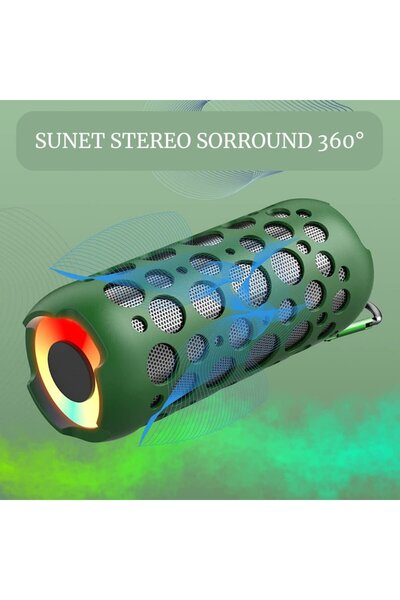 zeevos Boxă wireless portabilă cu căști Bluetooth încorporate, stereo HI-FI, surround 360°, R