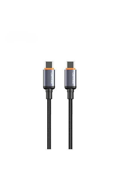 Lenyes كابل LC528 من النوع C إلى C بطول 1 متر، شحن سريع PD بقوة 60 وات، نايلون مضفر، مزامنة بيانات، متوافق مع P