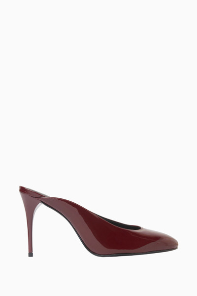 Schutz 100mm Stiletto Topuklu Patent Deri Almond-toe Mules, Günlük ve Gece Şıklığı