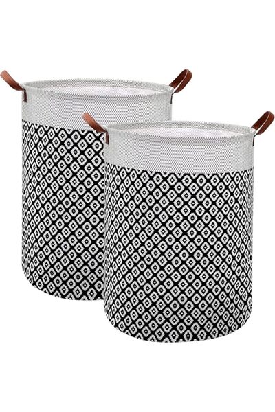 Generic 2 Pack Waterproof Laundry Baskets, 65 L Foldable Large Laundry Basket Laundry Hamper Bag Washing Bin