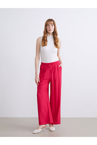 LC Waikiki Vizyon New Season Elastic Waist Linen Look Women's Trousers