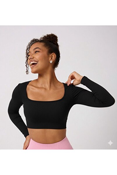 Wooster Parmak Detaylı Uzun Kollu Crop