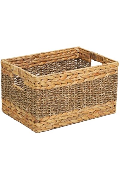 Generic Homesmiths Large Water Hyacinth Basket with Hole Handles L35 x W25 x H20 cm
