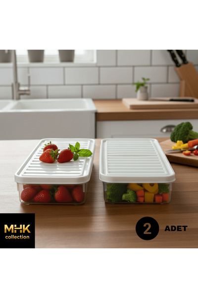 MHK Collection حاوية تخزين متوسطة الحجم بغطاء 1 لتر