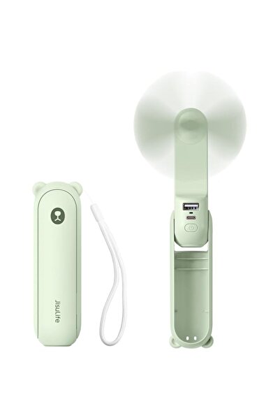 Generic مروحة JISULIFE المحمولة، مروحة يد صغيرة 3 في 1، مروحة محمولة قابلة لإعادة الشحن عبر USB، بطارية جيب صغيرة تعمل