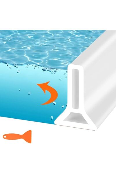 Generic Bolivia's Shower Barrier Water Stopper, 2m Self-Adhesive Rubber Water Retaining Strip for Dry and We