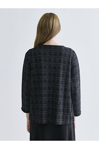 LC Waikiki Peak New Season Crew Neck Plaid Women's Cardigan