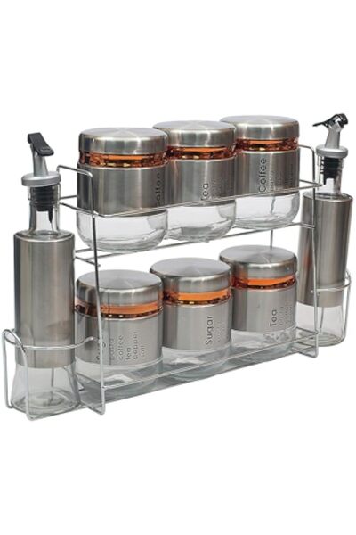 Generic Falez Space Jar Set - 8 Pcs | A Stylish and Practical Storage Solution