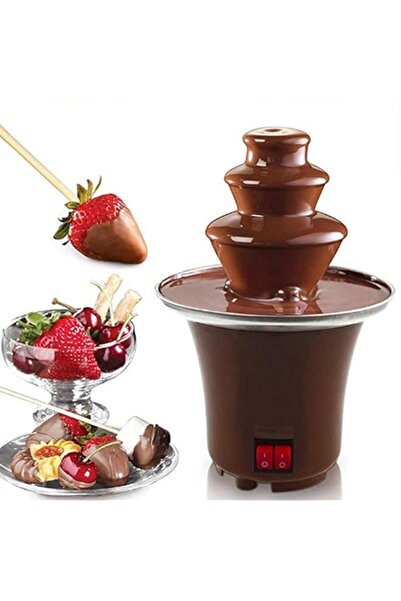 Generic MODEHUAYING ماكينة نافورة الشوكولاتة الكهربائية مجموعة فوندو الشوكولاتة المكونة من 3 طبقات من الفولاذ المقاوم للصدأ
