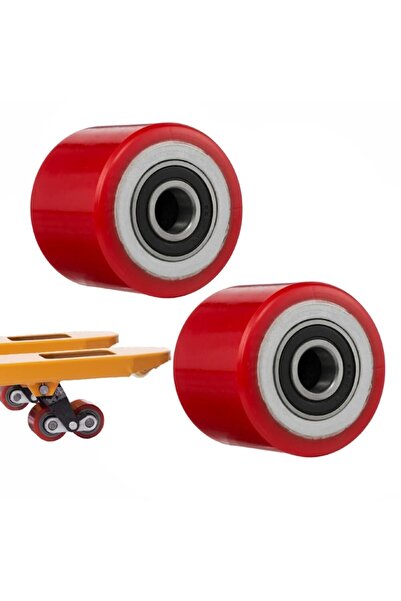 Handlekraft Set de 2 roți pentru transpalet manual 70x60mm, capacitate 3000kg, role rezistente la uzură, poliuretan roșu