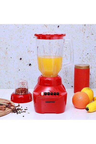 Generic Geepas 400W 2 in 1 Multifunctional Blender | Stainless Steel Blades, 4 Speed Control with Pulse | 1.