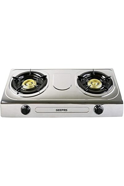 Generic Geepas Stainless Steel Gas Cooker, 2 Burners Stove, GK5605N | Automatic Ignition System | Electropla