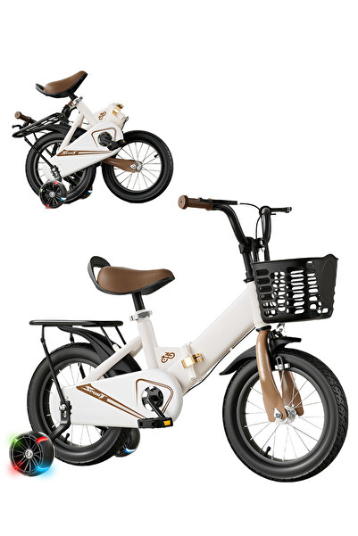 KidLe دراجة أطفال قابلة للطي مقاس 12 بوصة، مع عجلة تدريب ومقعد خلفي، دراجة لل...