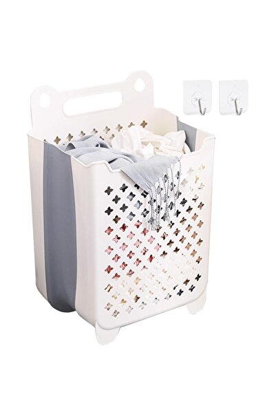 Generic YumLock Plastic Collapsible Hanging Laundry Basket with Carry Handle,...