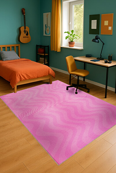 Rugs Modern Halı MOSSO Dalgalı Şerit Temalı Dokuma Taban Vintage Dekoratif Ha...