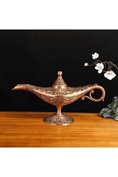 e-life shop Lüks İşlemeli Alaaddin’in Sihirli Lambası 35 cm Tütsülük Buhurdan...