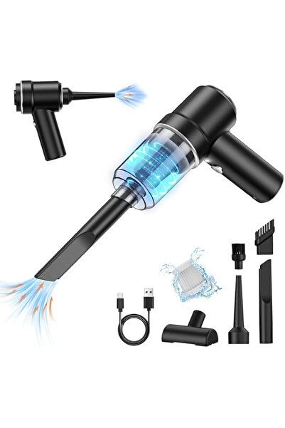 Generic مكنسة كهربائية صغيرة محمولة من دوكو، مكنسة كهربائية لاسلكية، مكنسة كهربائية صغيرة للسيارة مزودة بمصباح ليد، منفضة هواء كهربائية