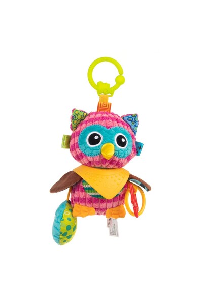 Balibazoo Bufnita Olivia, jucarie din plus cu inele gingivale si fosnitoare, Multicolora