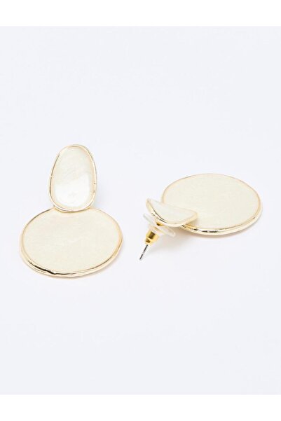 Jimmy Key Beyaz Parlak Yuvarlak Figürlü Küpe